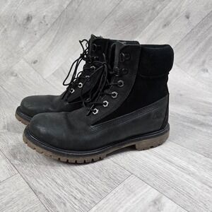 Timberland Women's Size 7 Black 6IN Prem D Ring A19BY Boots Classic 5047